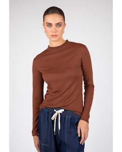Marlow Sunday Funnel Neck Knit - Cinnamon