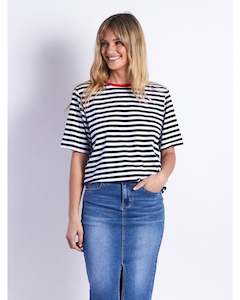 Leoni: Leoni Brunswick Tee - Navy Stripe
