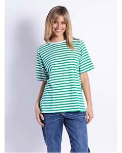 Leoni: Leoni Brunswick Tee - Green Stripe