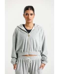 Rose Road: Rose Road Emery Hoodie - Stone Velour