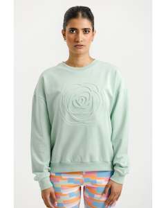 Rose Road: Rose Road Hoops Crew - Seafoam with Debossed Rose
