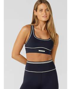 Tops: Lorna Jane Retro Track High Support Sports Bra - Midnight Blue