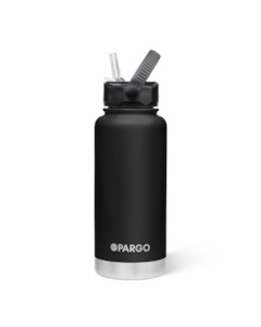 Project Pargo 950mL Insulated Bottle w/ Straw Lid - Midnight Black