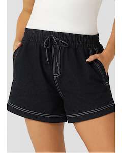 Sale: Lorna Jane Off Duty Denim Pull on Shorts - French Navy