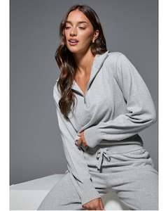 Abi & Joseph Cosy Up 1/4 Zip Knit - Soft Grey