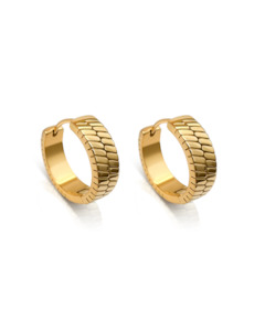 Leisure: Ever Jewellery Step Back Hoop Earrings - Gold