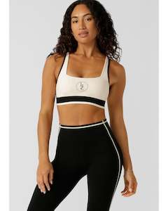 Tops: Lorna Jane LJC Retro Sports Bra - Cream