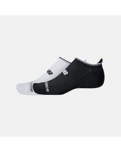 Underwear: New Balance Run Repreve No Show Tab Socks 2 pack - White with Black