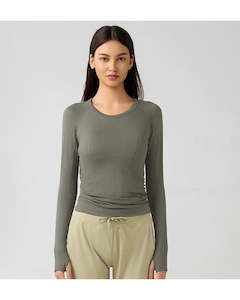 Fearless Club Inspire Long Sleeve Top - Khaki
