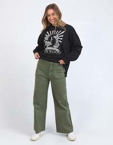 Leisure: Foxwood Sarah Wide Leg Jean - Washed Green