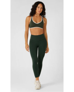 Bottoms: Lorna Jane Lotus Limited Edition No Chafe Ankle Biter Leggings - Fig Green