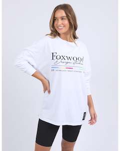 Hoodies Crews: Foxwood Coded Long Sleeve Tee - White