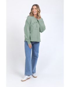 Hoodies Crews: Foxwood Effortless Crew - Iceberg Green