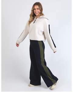 Foxwood Juno Pant - Navy with Green Stripe