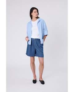 Shorts: Marlow Vista Bermuda Short - Mid Wash Denim