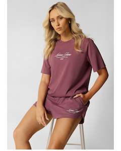 Shorts: Lorna Jane Luxe Athletic Relaxed Shorts - Renaissance Rose