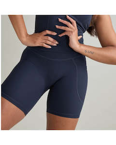 Shorts: Clique Flex Rib Mid Biker Short - Petrol