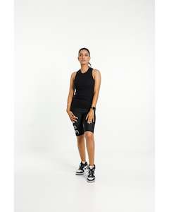 Rose Road Luca Rib Singlet - Black