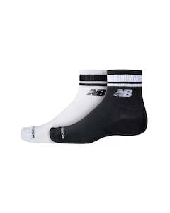 New Balance Run Repreve Ankle 2pk Socks - White/Black