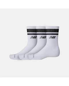 Underwear: New Balance Everyday Mid Calf 3 pk Socks - White/Black