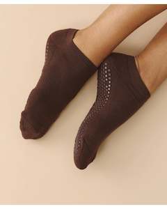 Move Active Classic Low Rise Grip Socks - Espresso