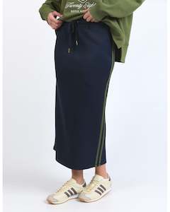 Foxwood Juno Skirt - Navy with Green Stripe