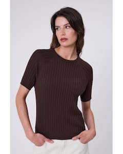 Marlow Wisp Knit Tee - Carob