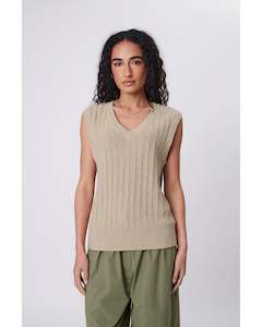 Marlow Evergreen Knit Vest - Oat