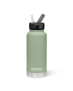 Project Pargo 950mL Insulated Bottle w/ Straw Lid - Eucalypt Green