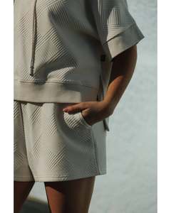 Shorts: Rose Road Box Shorts - Cream