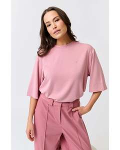 Tee Shirts: Cartel & Willow Solana Tee - Dusty Pink