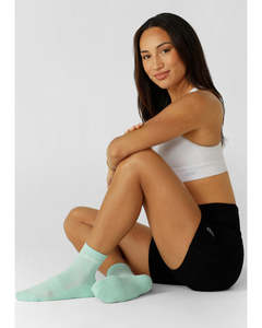 Underwear: Lorna Jane 2pk LJ Quarter Crew - White & Mint Cream