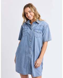 Foxwood Sorcha Denim Dress - Light Blue