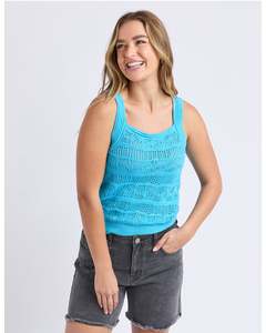 Outerwear: Foxwood Polperro Knit Top - Aqua