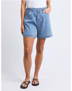 Elm Birdie Denim Short - Light Blue