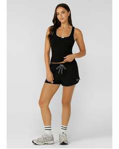 Lorna Jane Pretty Sweet Rib Tank - Black