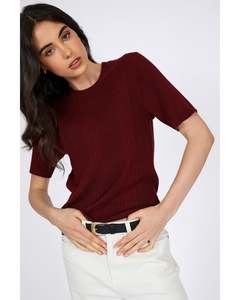 Tops 1: Marlow Vero Knit Tee - Oxblood