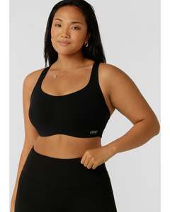 Tops: Lorna Jane Flex Appeal Moulded Sports Bra - Black