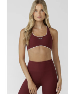 Lorna Jane Rib High Support Sports Bra - Cranberry