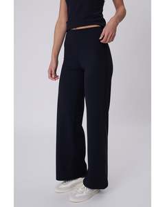 Pants: Marlow Rib Recharge Wide Leg Pant - Black