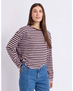 Foxwood Lola Stripe Long Sleeve - Lavender Stripe