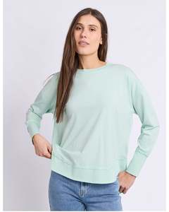 Hoodies Crews: Foxwood Farrah Long Sleeve - Subdued Mint
