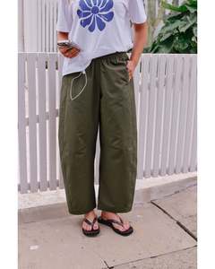 Ceres Life Bella Barrel Pant - Washed Olive