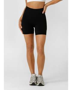 Lorna Jane Amy No Ride 2 Phone Pocket 14cm Bike Shorts - Recycled Black