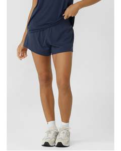 Lorna Jane Stretch and Stride Pocket Run Short - Platinum Navy