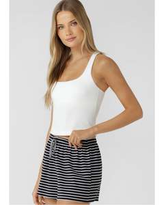 Lorna Jane Summer Stripe Lounge Shorts - Midnight Blue Mini Stripe
