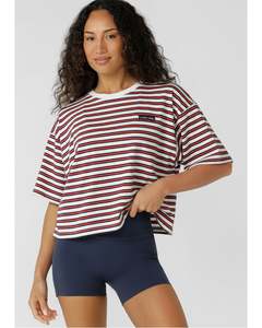 Tee Shirts: Lorna Jane Ashore T-Shirt - Nautical Stripe