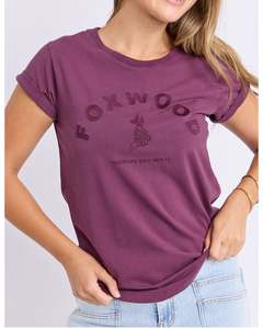 Tee Shirts: Foxwood Effortless Tee - Plum