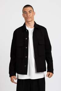 Mens Tops: Pouch Shacket