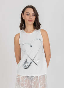 Womens Tee Tanks: Ranger Singlet - Pinned Heart